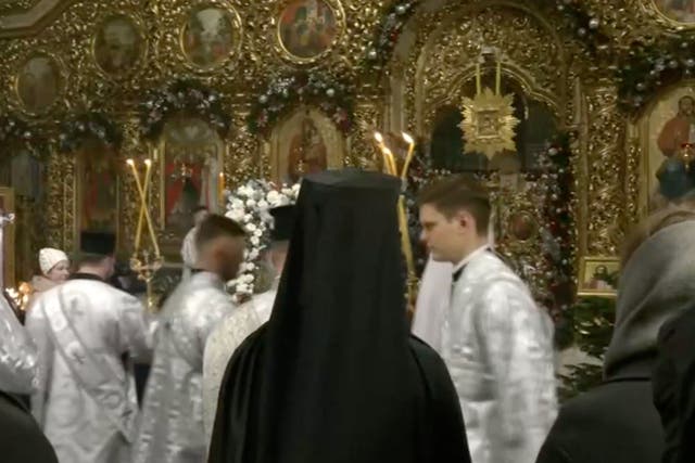 <p>Watch live: Kyiv Orthodox cathedral hosts Christmas Eve service in December for first time in over 100 years</p>